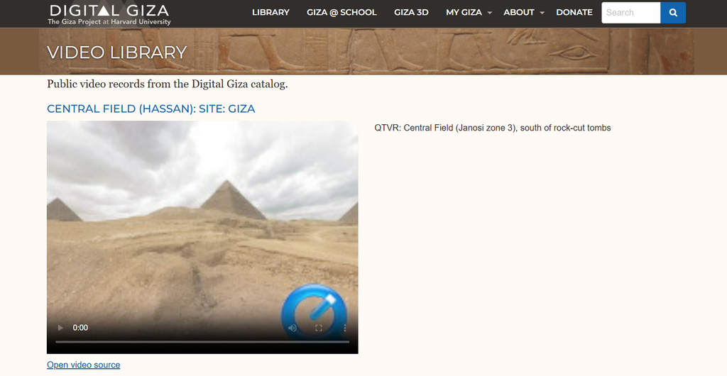 A small section of Digital Giza's video library