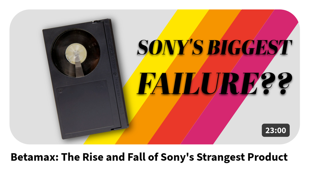 A mock YouTube thumbnail about the Betamax